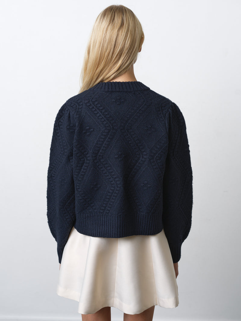 Kitty Recycled Bobble Bow Cardigan