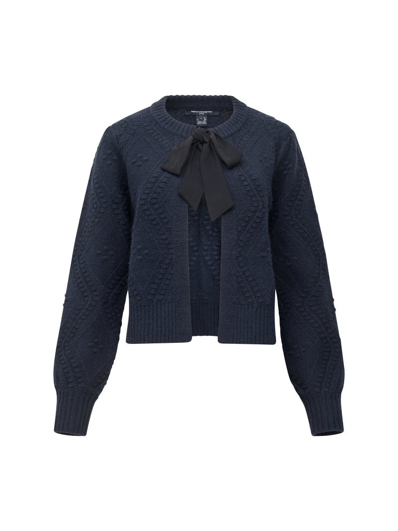 Kitty Recycled Bobble Bow Cardigan