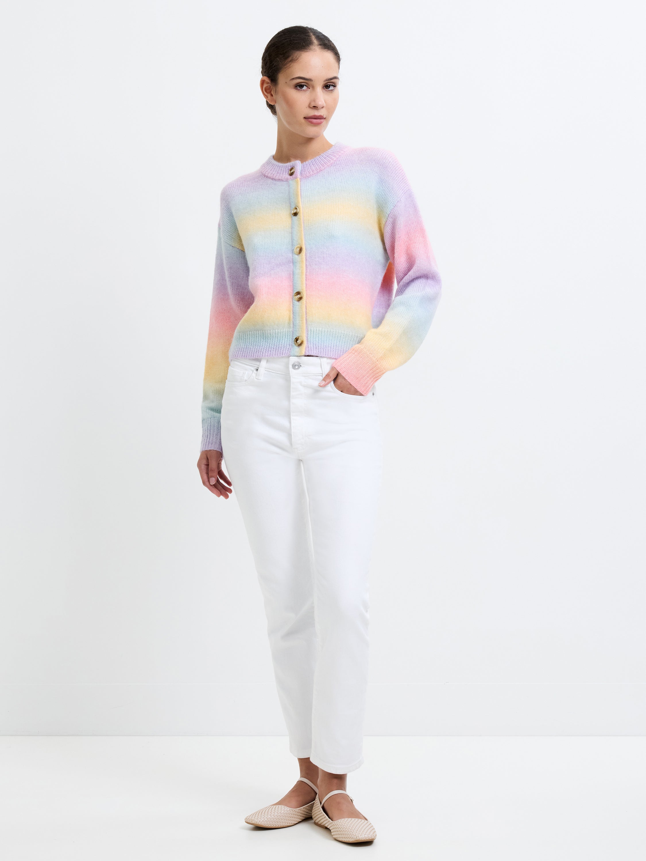 Space Dye Button Through Cardigan