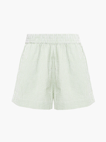 Seersucker Striped Shorts