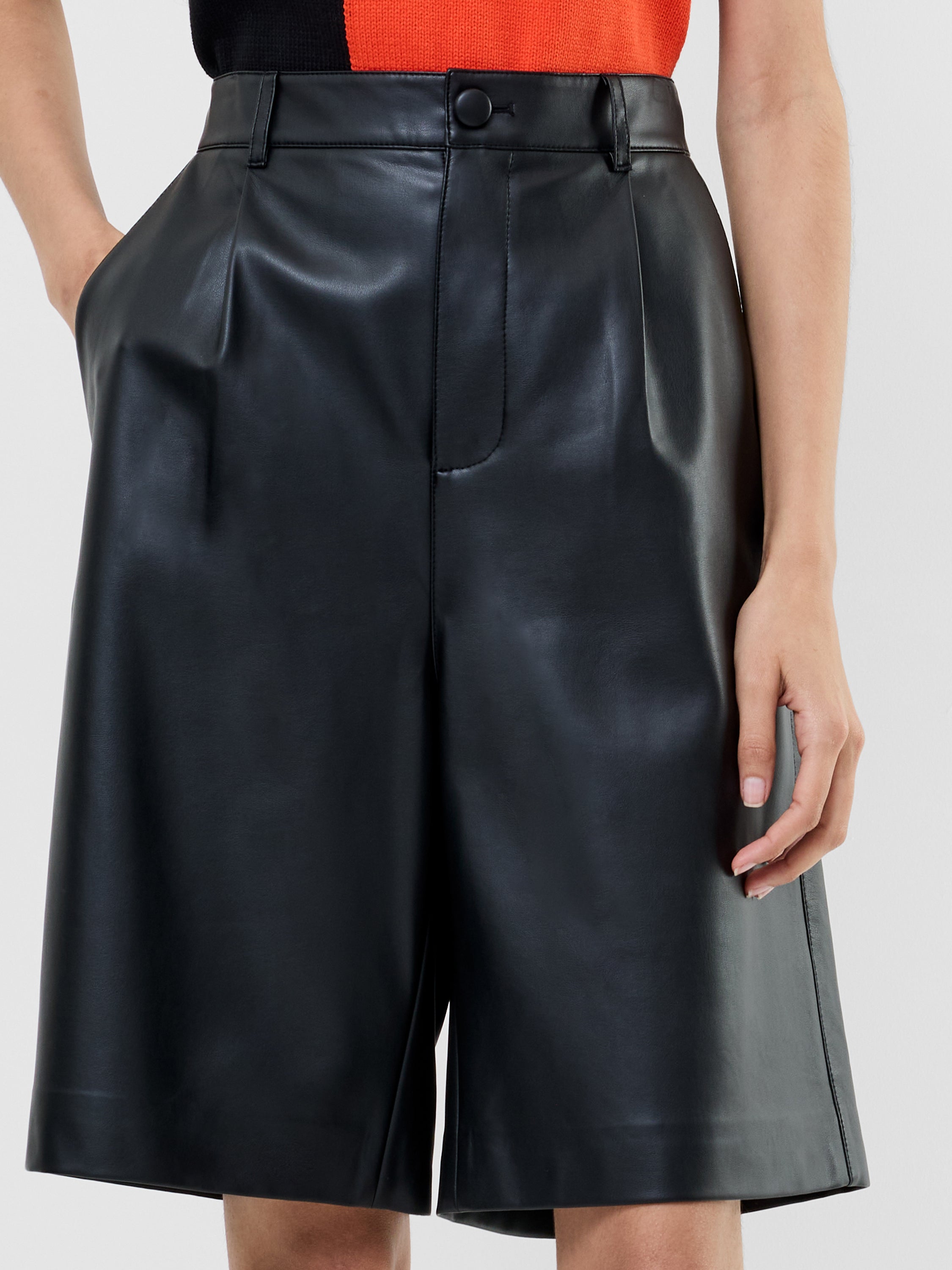 Crolenda PU Bermuda Shorts