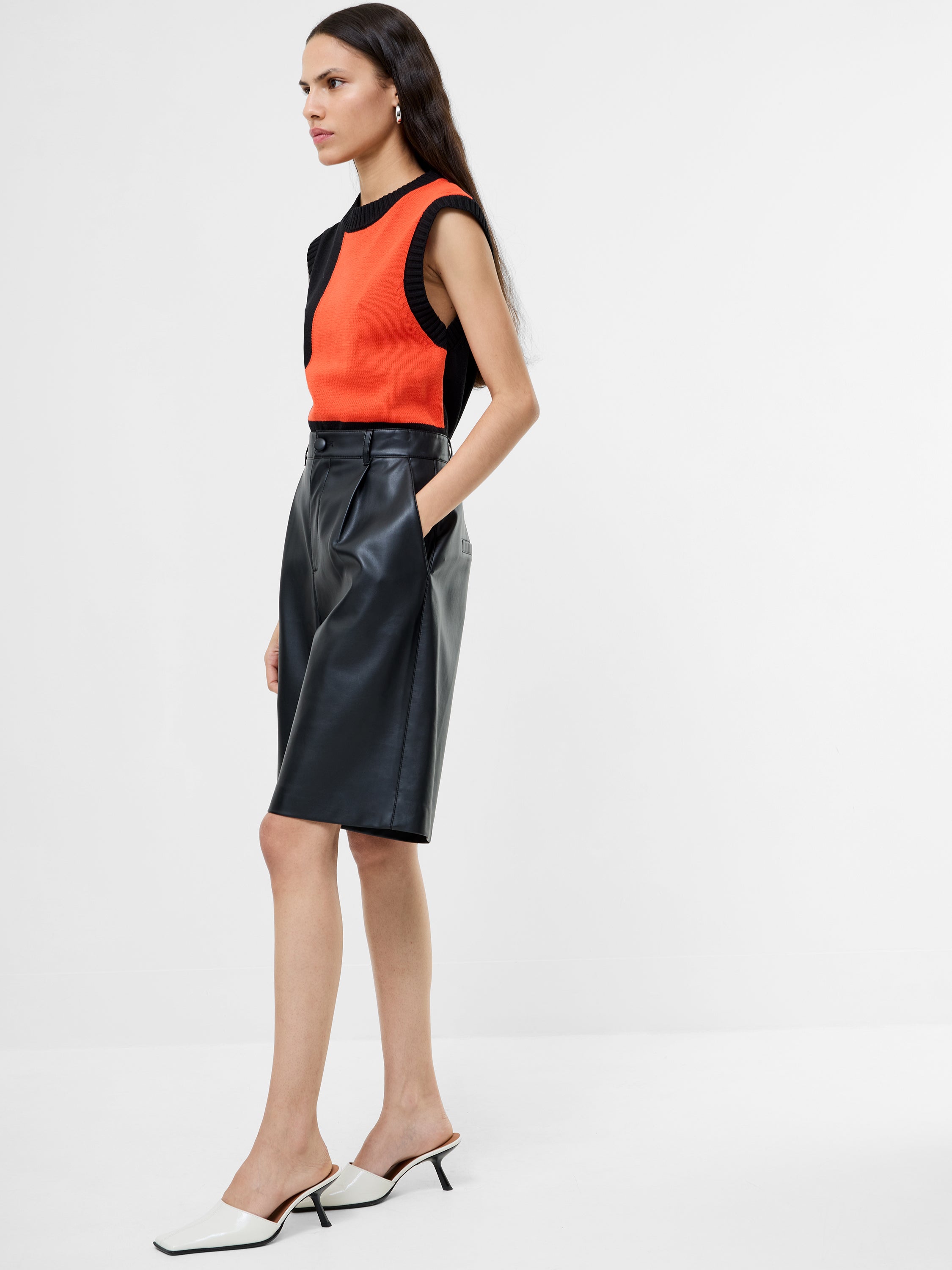 Crolenda PU Bermuda Shorts