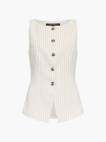 Vinnie Tailored Cream Pinstripe Waistcoat
