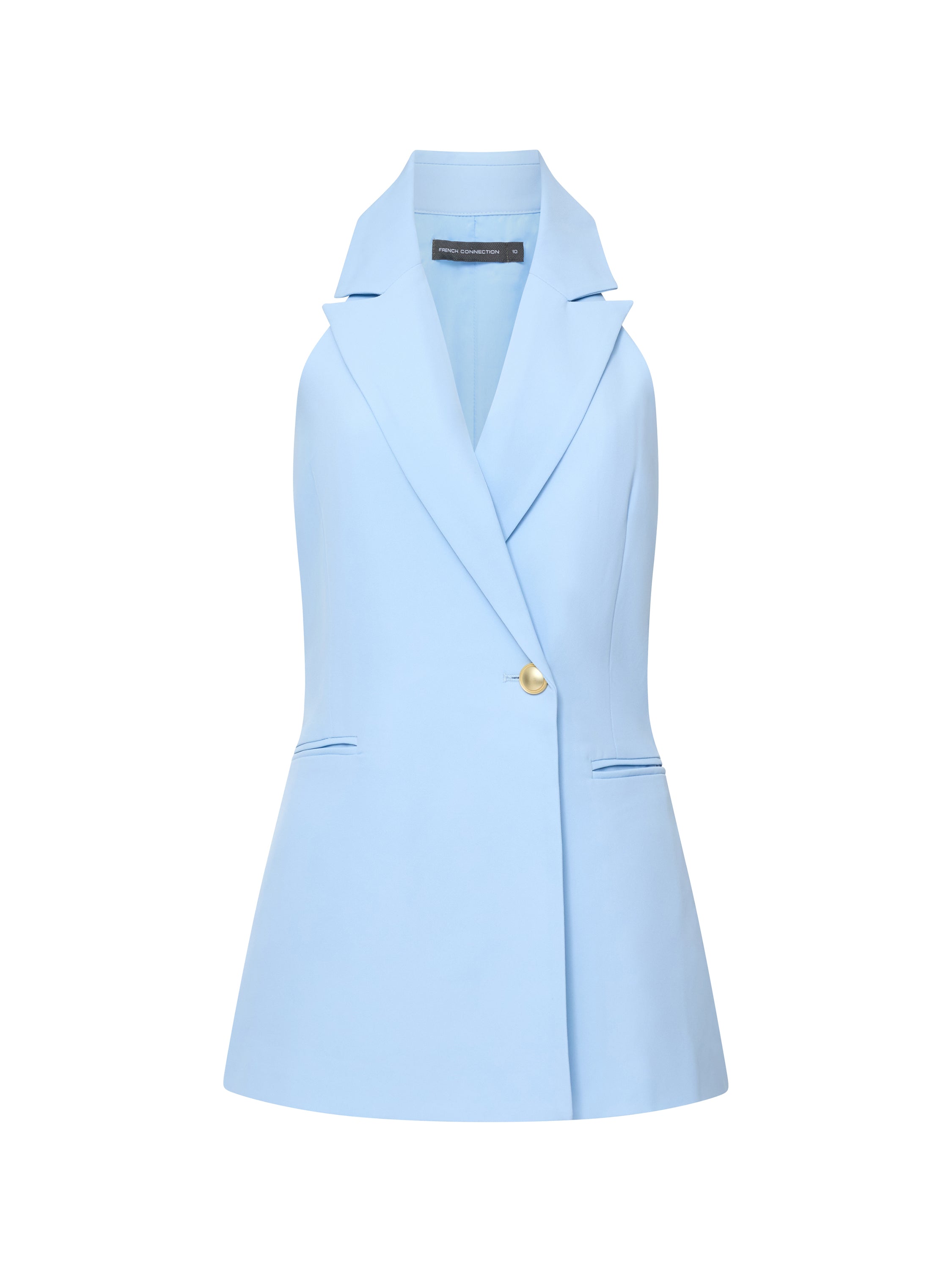 Sleek Tailored Halterneck Suit Waistcoat