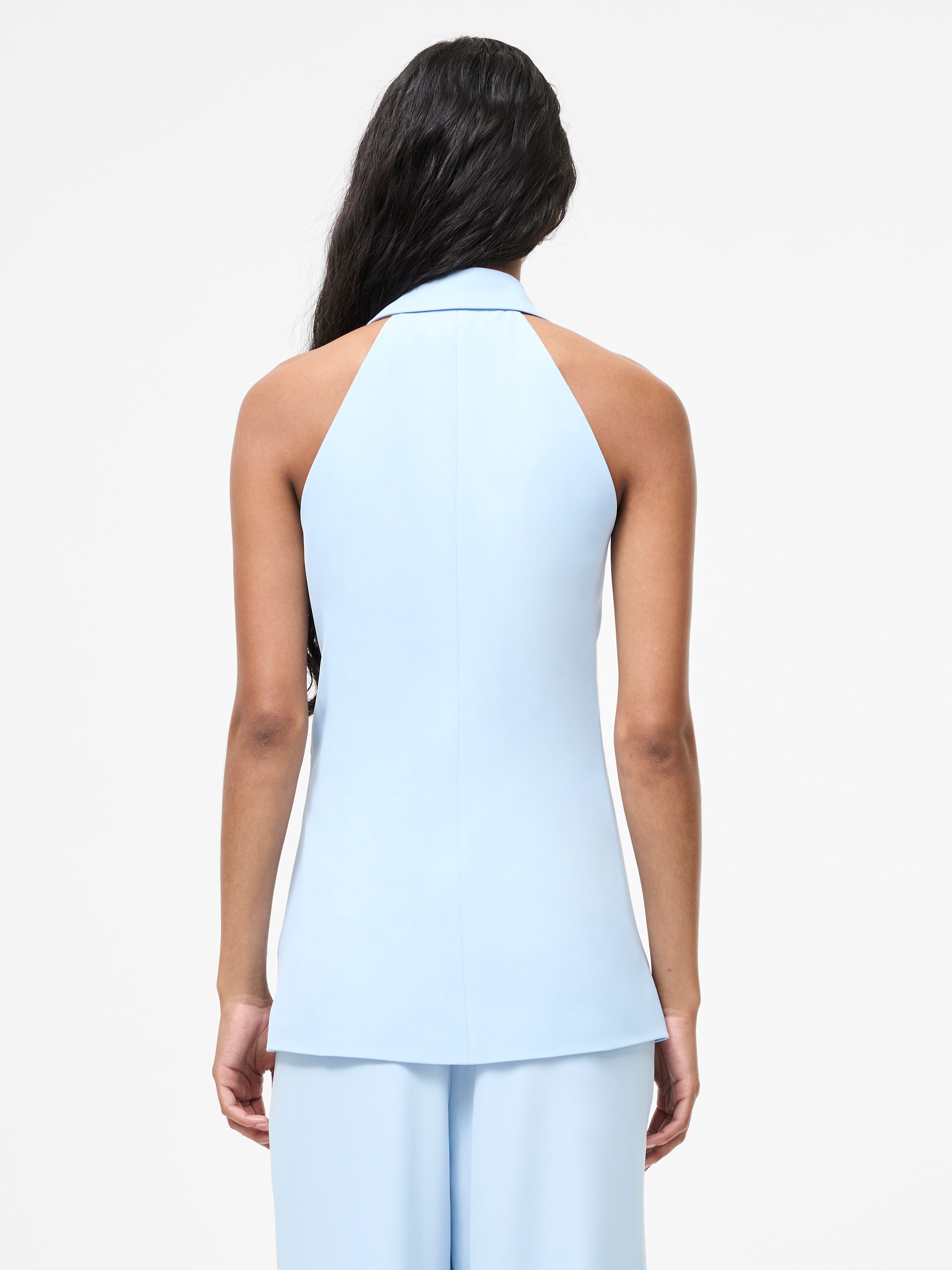 Sleek Tailored Halterneck Suit Waistcoat