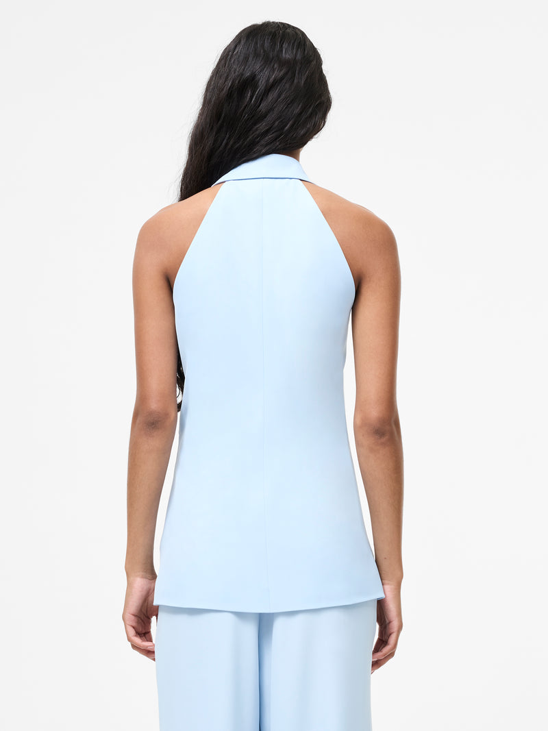 Sleek Tailored Halterneck Suit Waistcoat