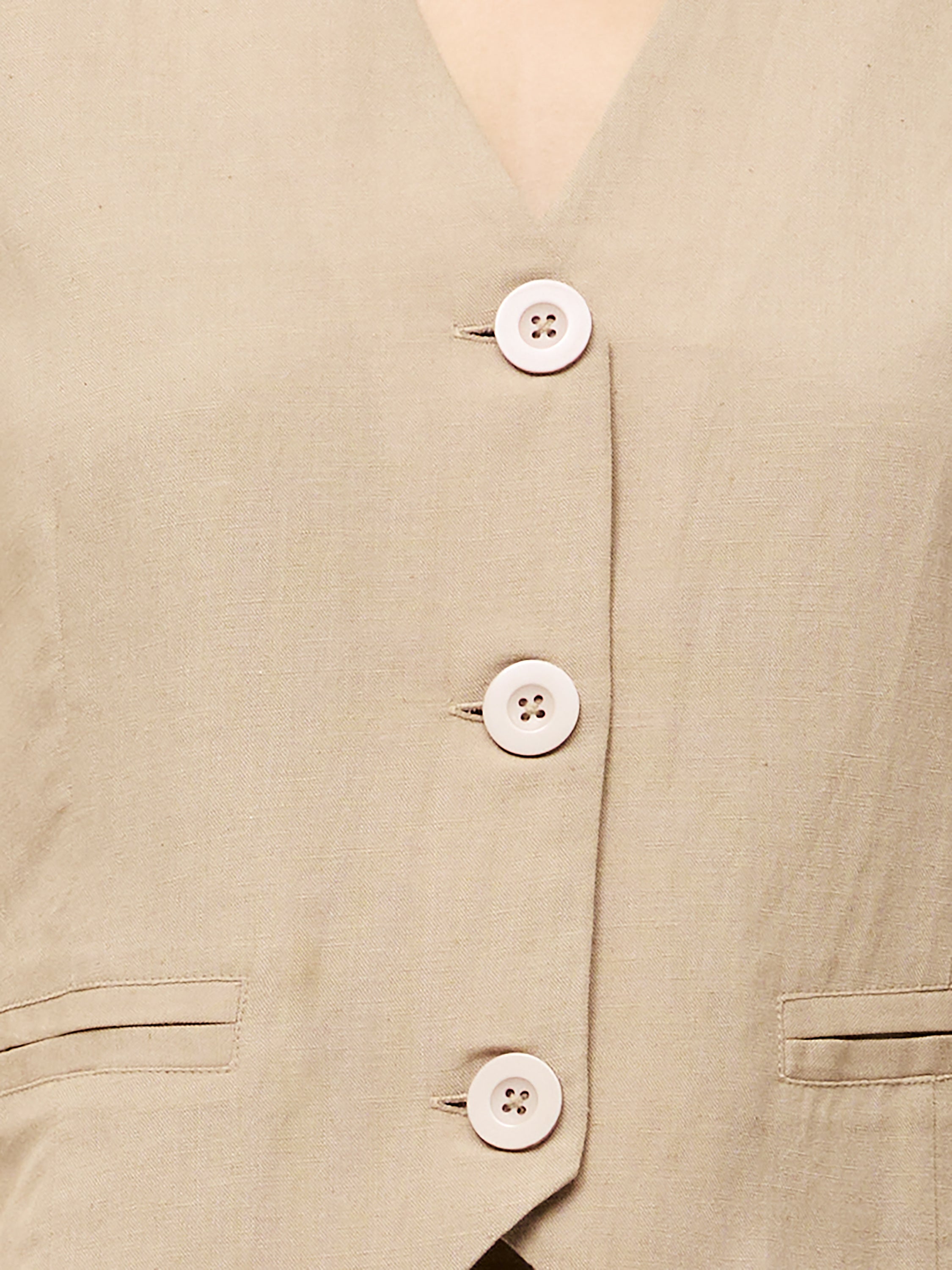 Linen Single Breasted Waistcoat