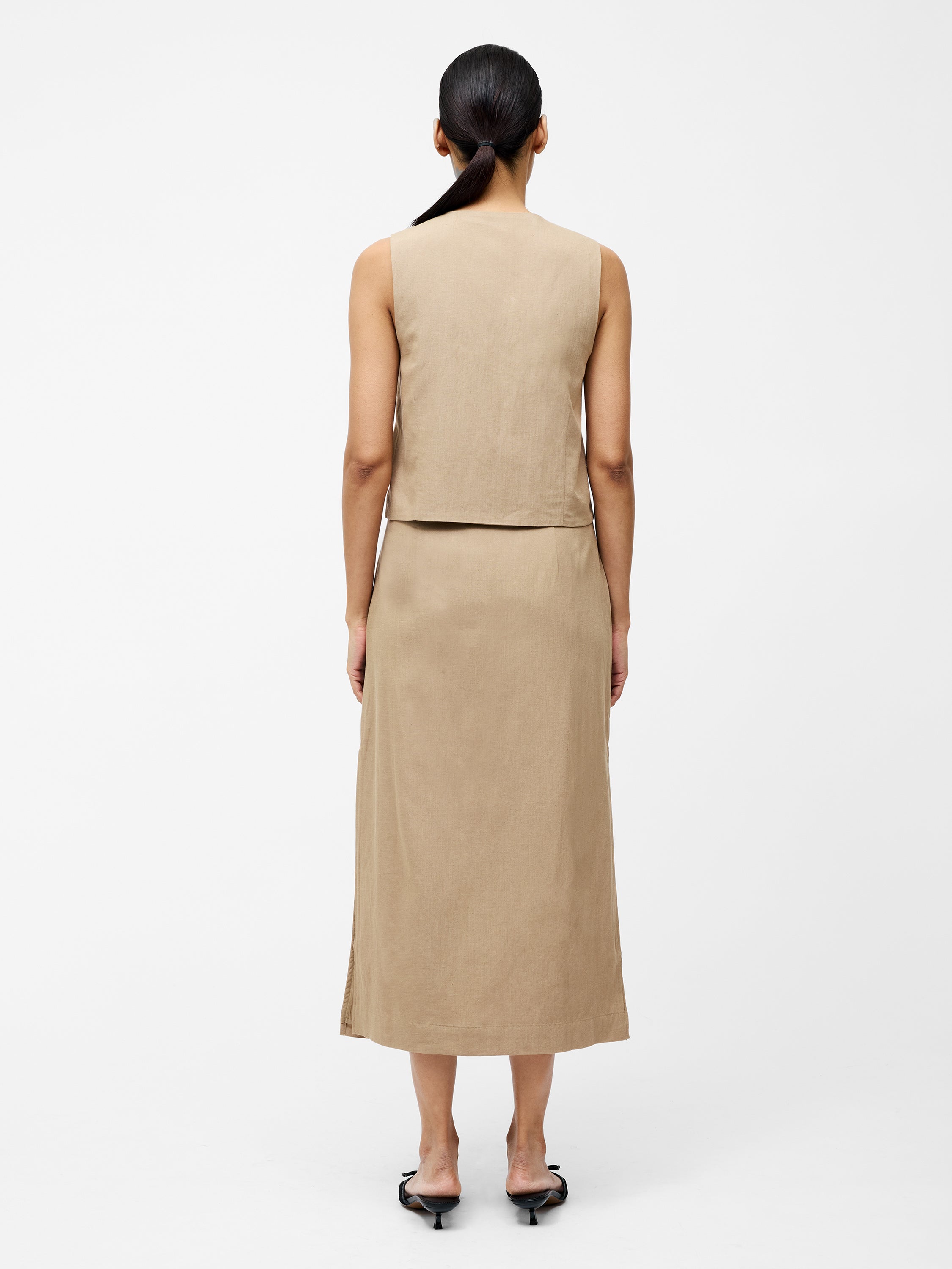 Linen Single Breasted Waistcoat