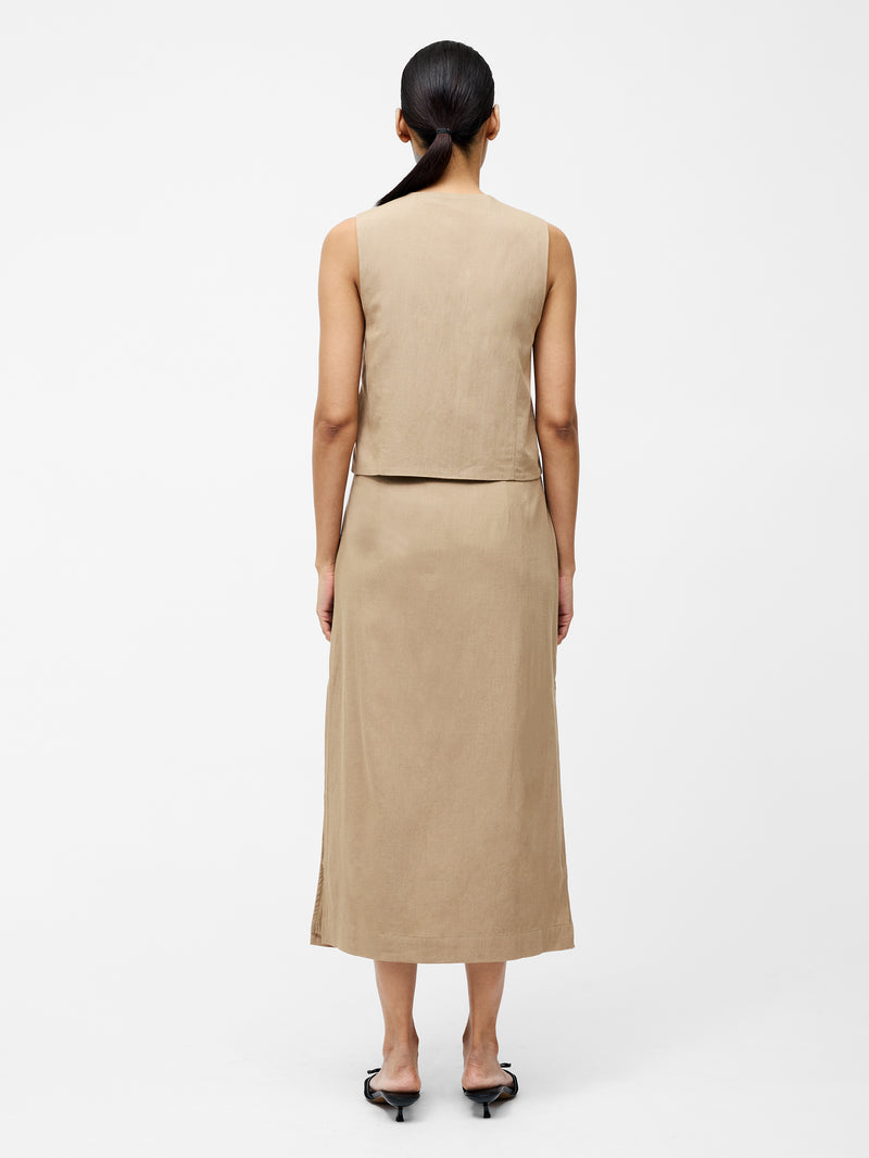 Linen Single Breasted Waistcoat