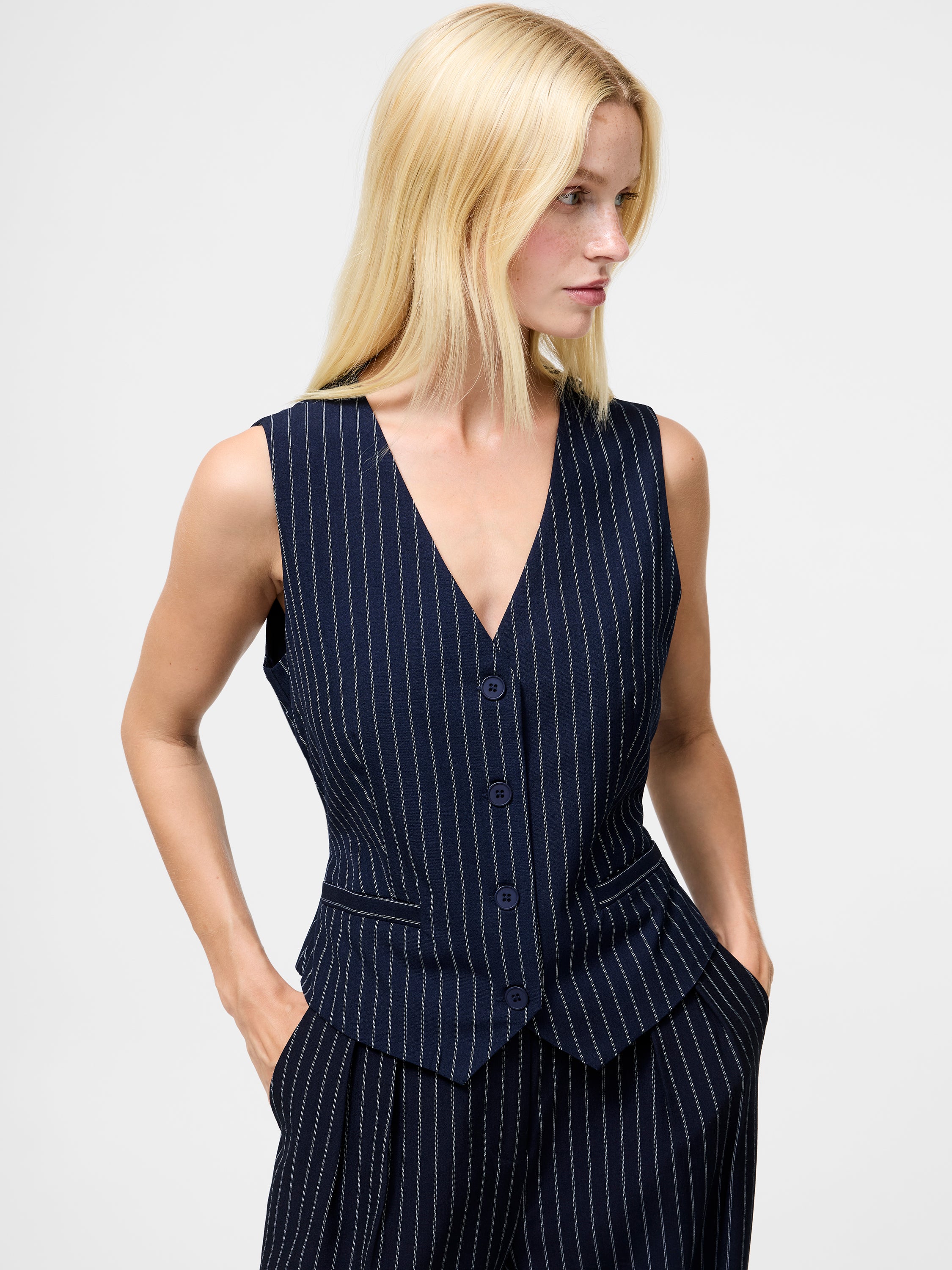 Pinstripe Tailored Waistcoat