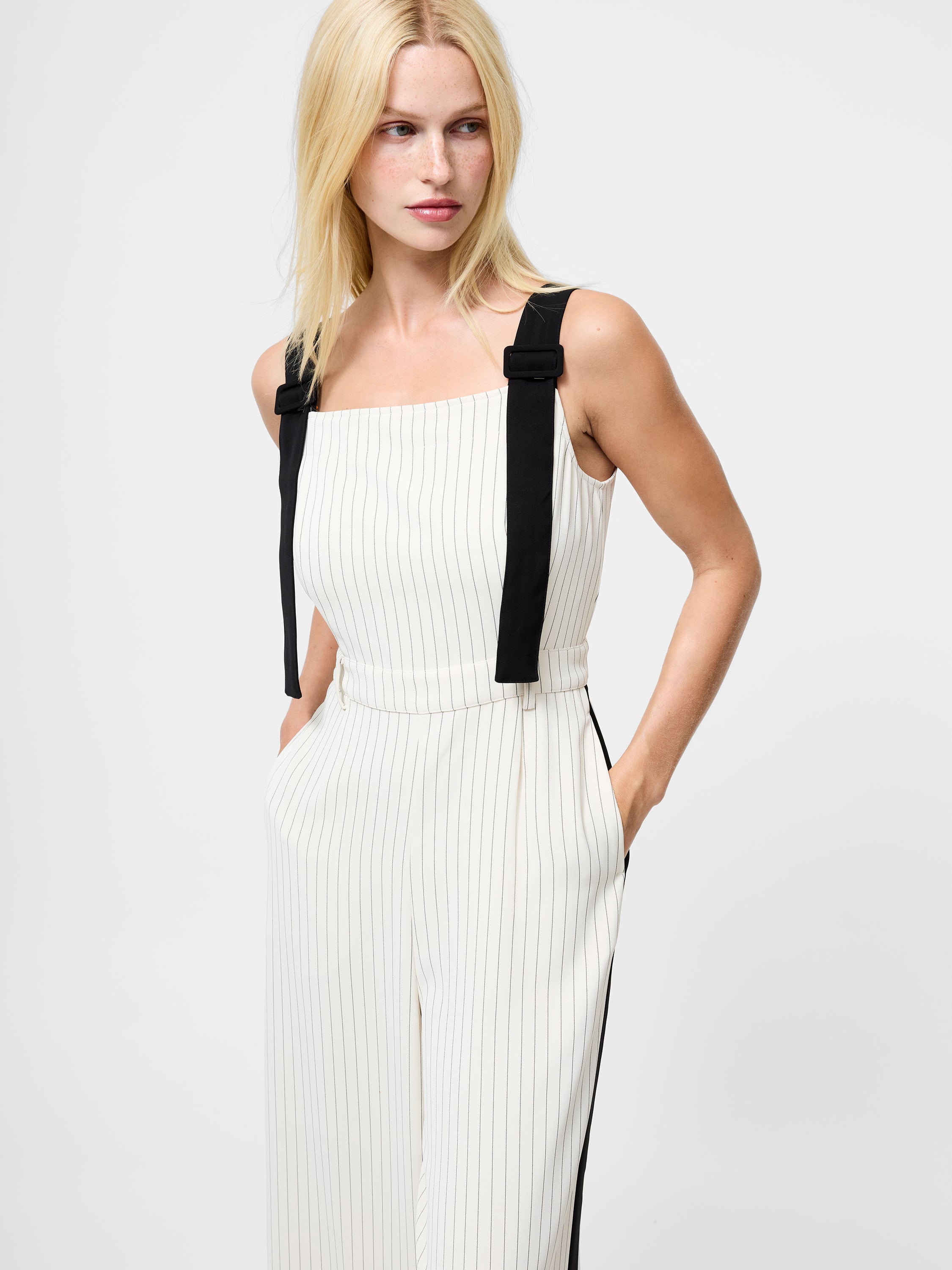Mara Vinnie Pinstripe Suiting Jumpsuit