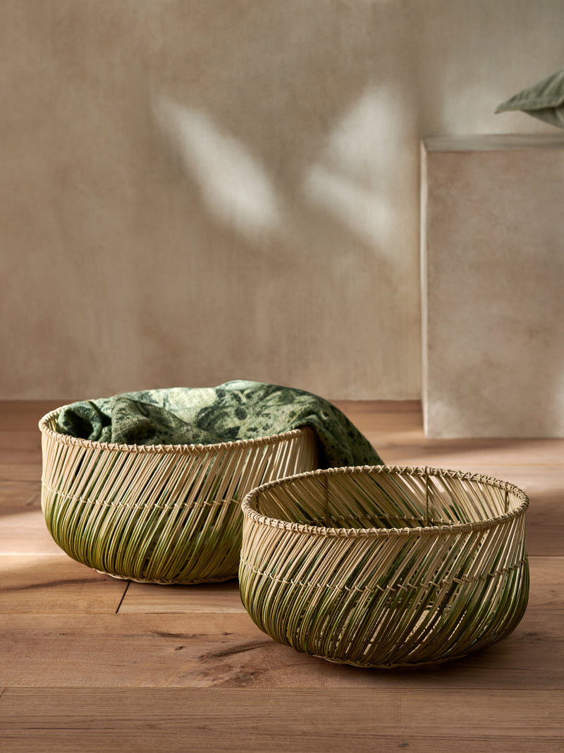 Ombre Rattan Storage Baskets (Set of 2)