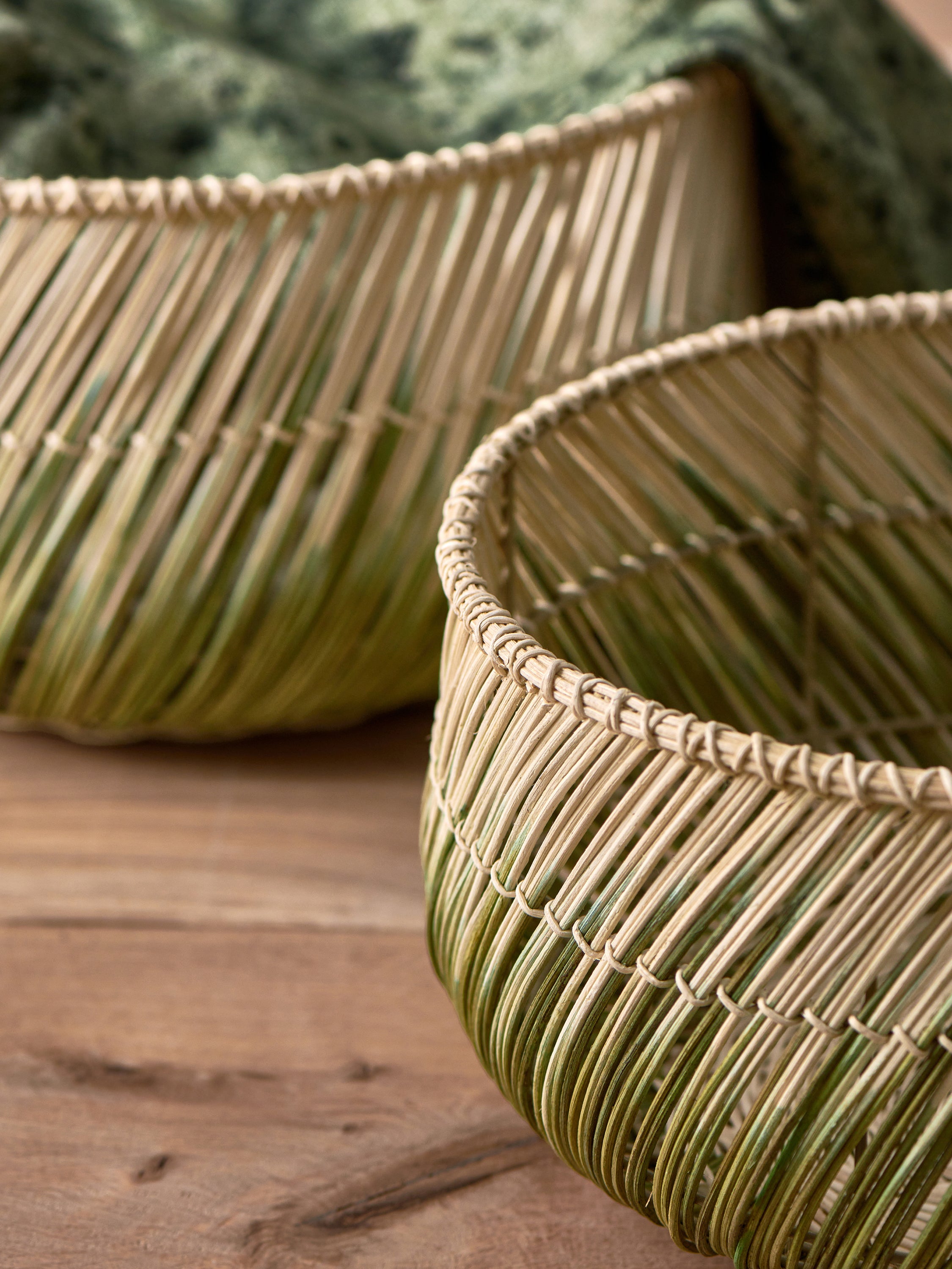 Ombre Rattan Storage Baskets (Set of 2)