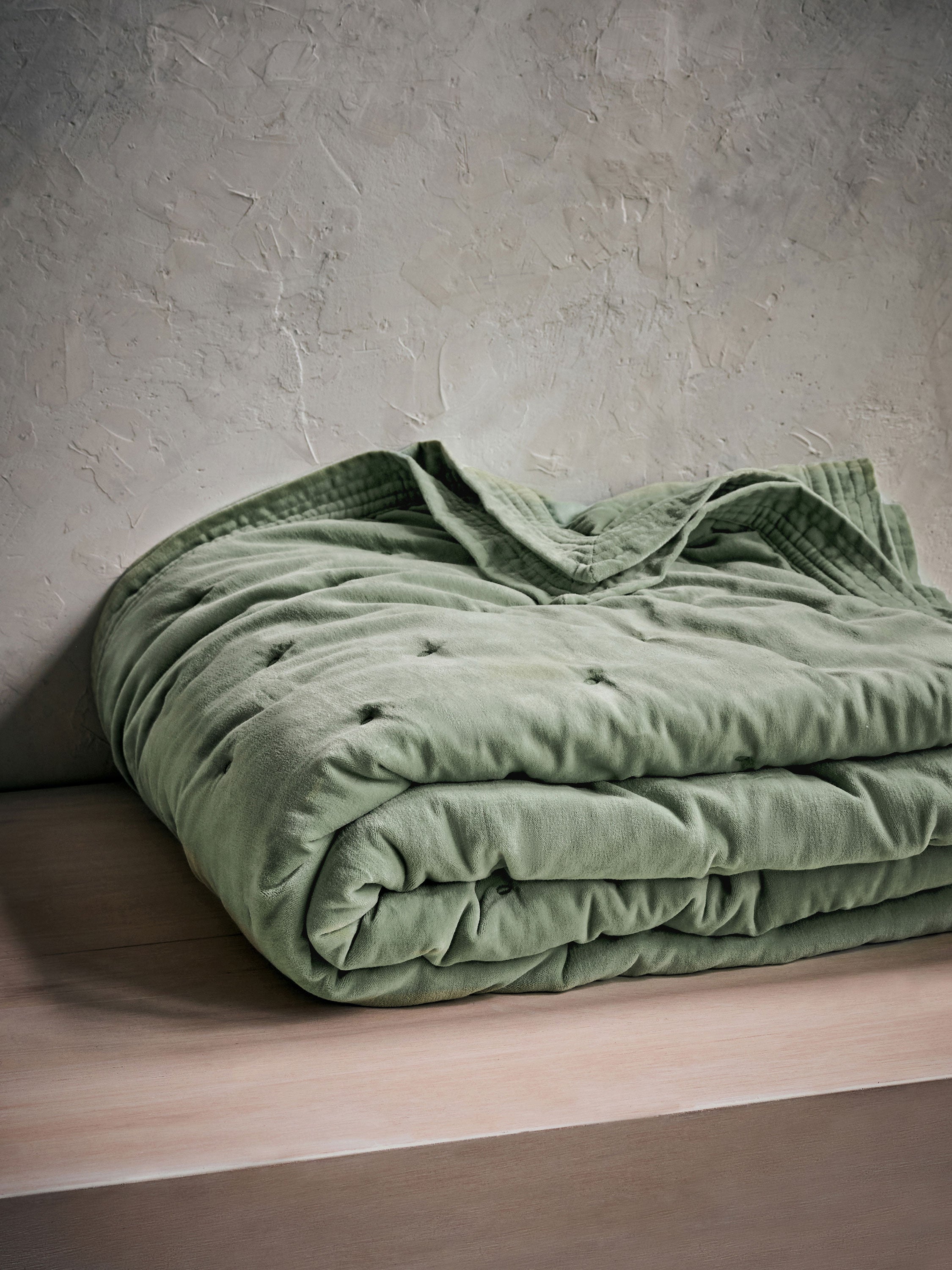 Washed Velvet Bedspread