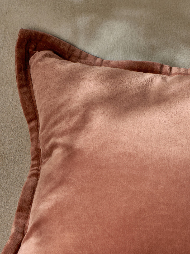 Washed Velvet Cushion Coffee