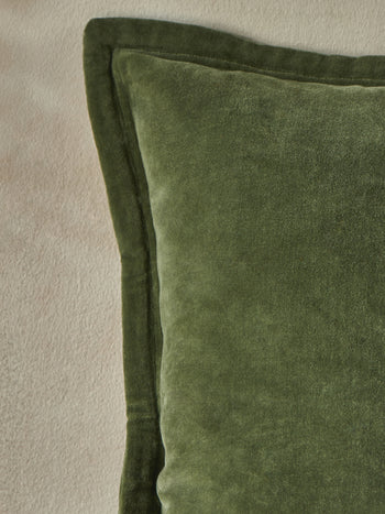 Washed Velvet Deep Green Cushion