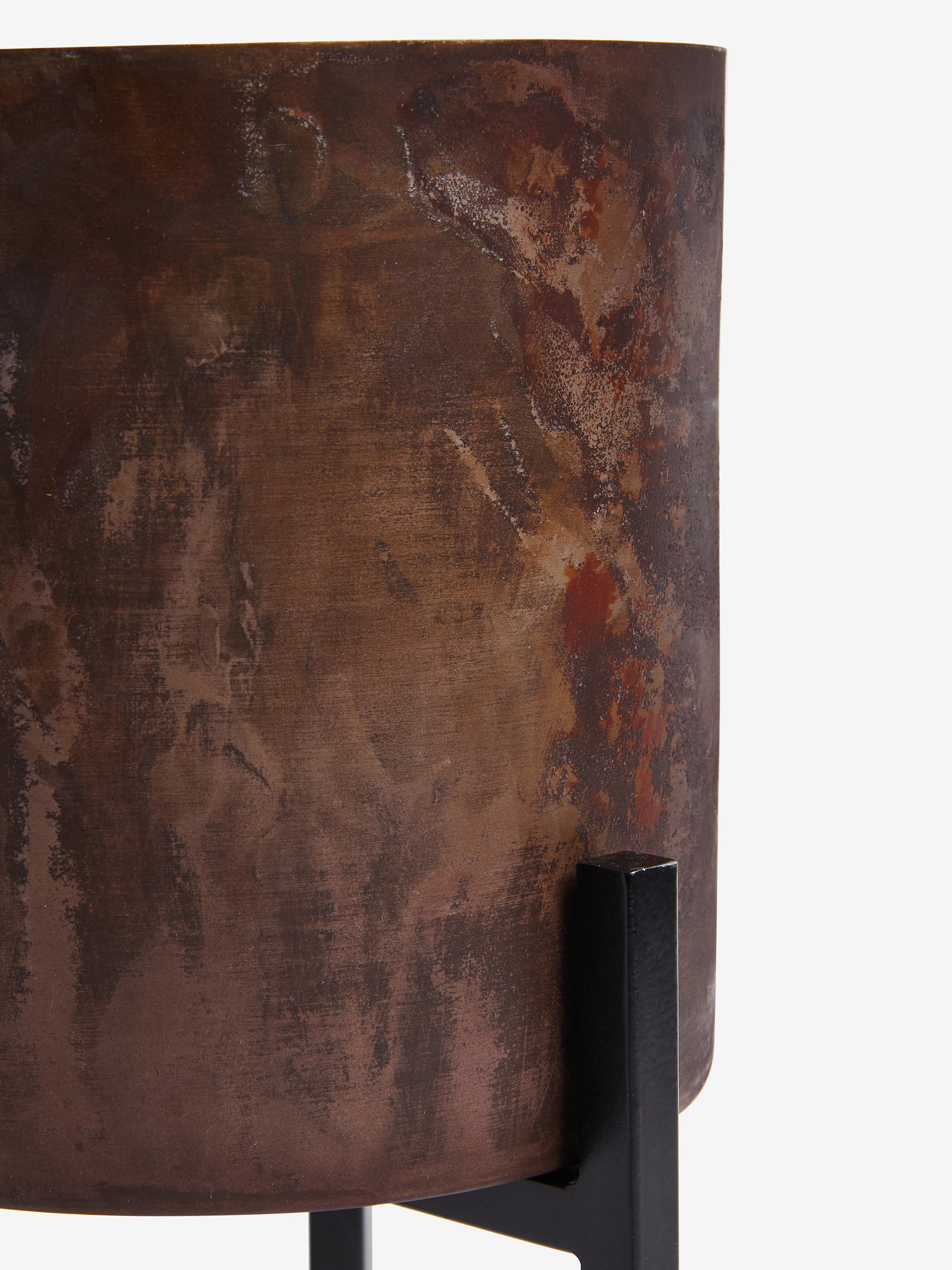 Small Patina Metal Stand Planter