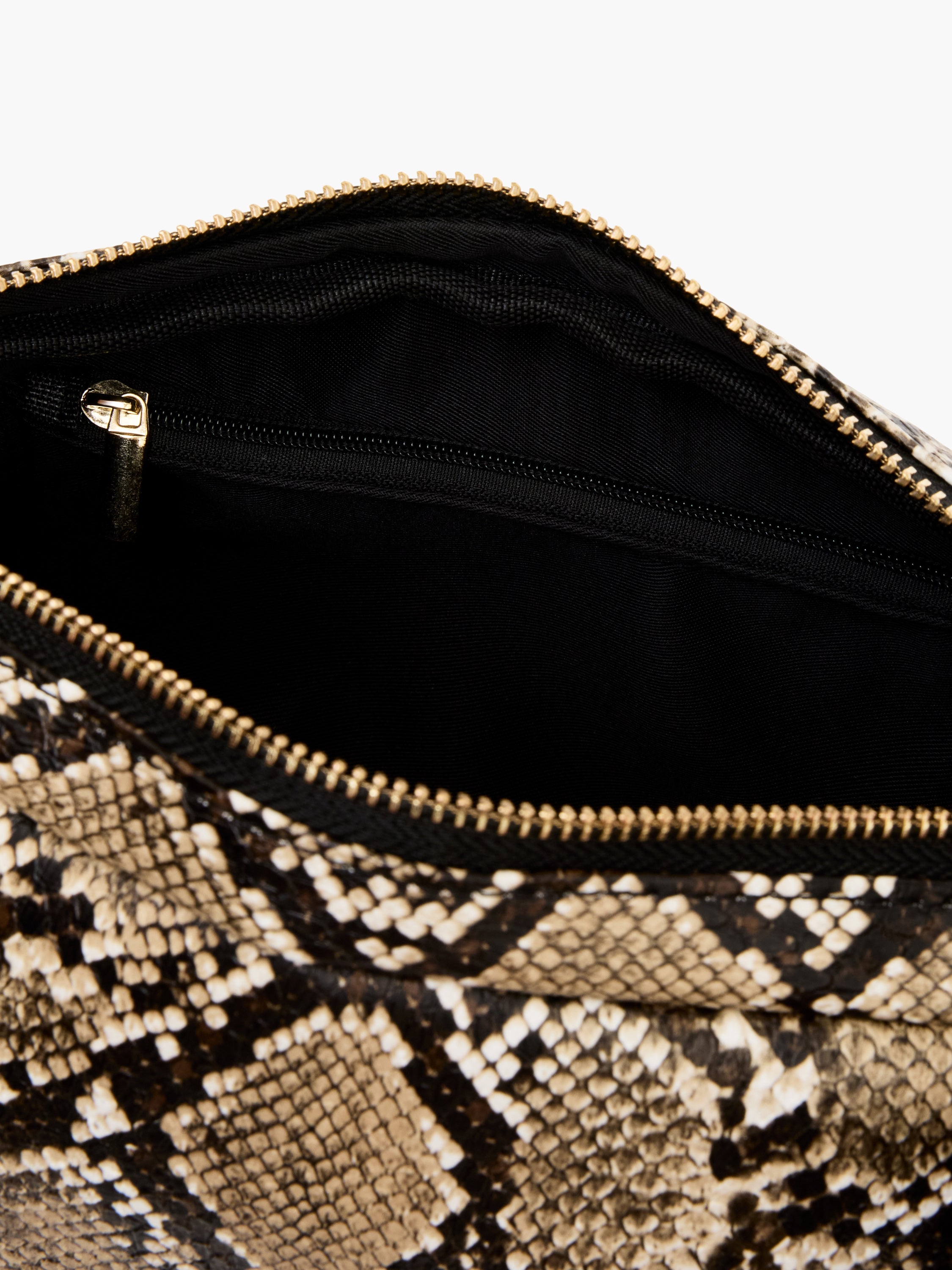 Snakeskin Handle Baguette Bag