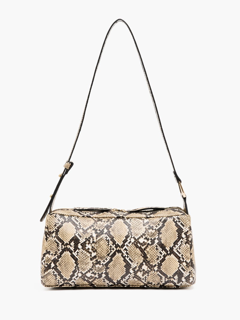 Snakeskin Handle Baguette Bag