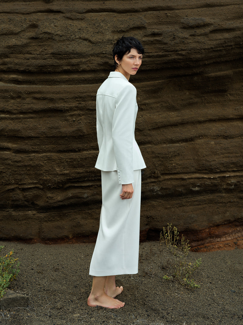 Cannes Twill Split Midi Skirt