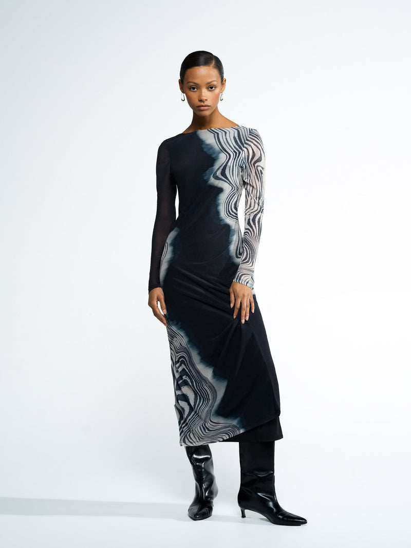 Celeste Shuri Mesh Midi Dress