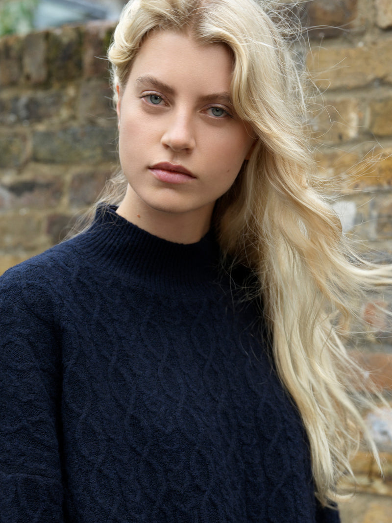 Tina Recycled Cable Knit Side Split Jumper