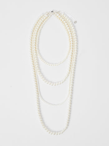 Layered Faux Pearl Necklace