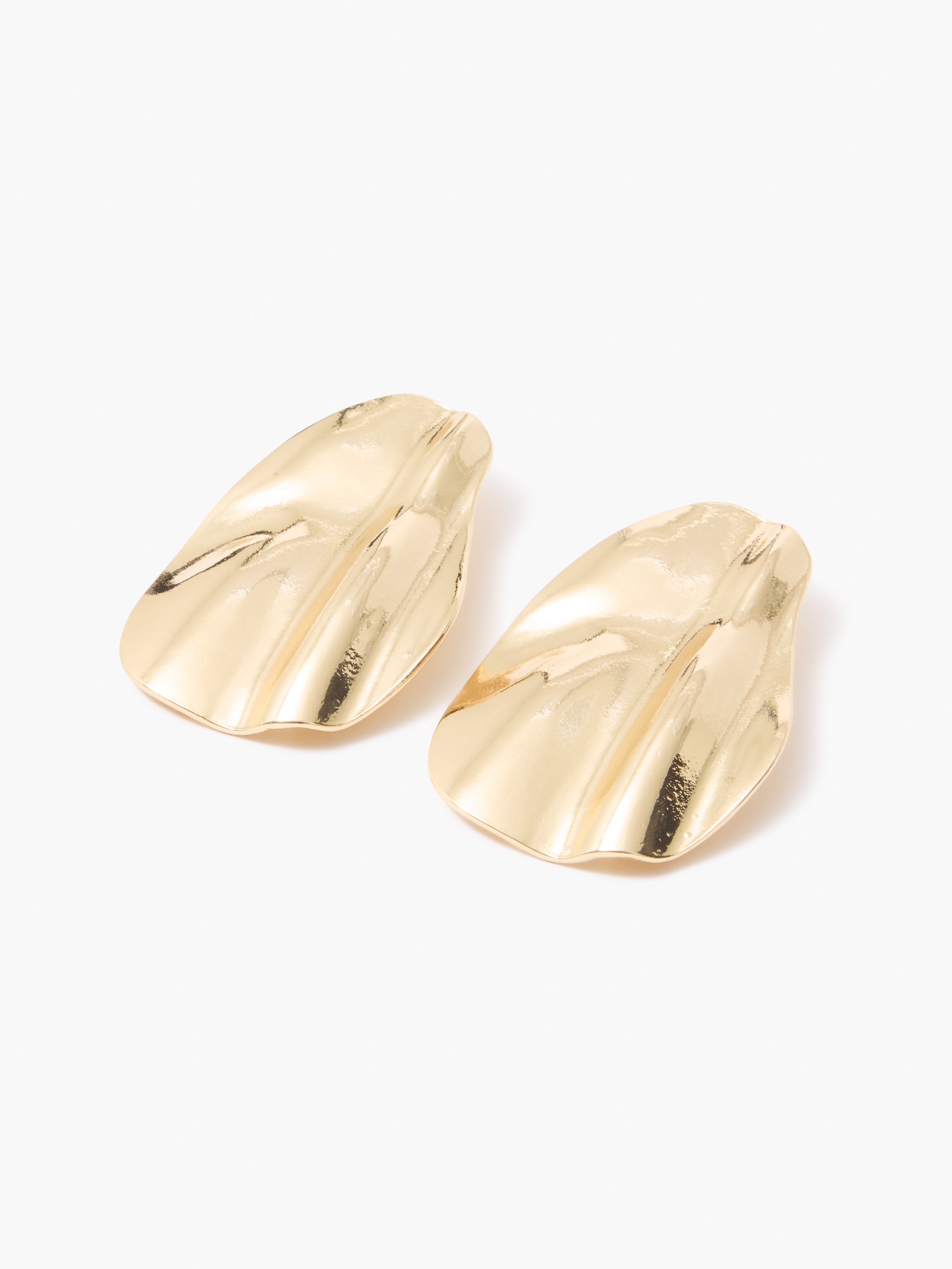 Large Pleated Oval Stud Er