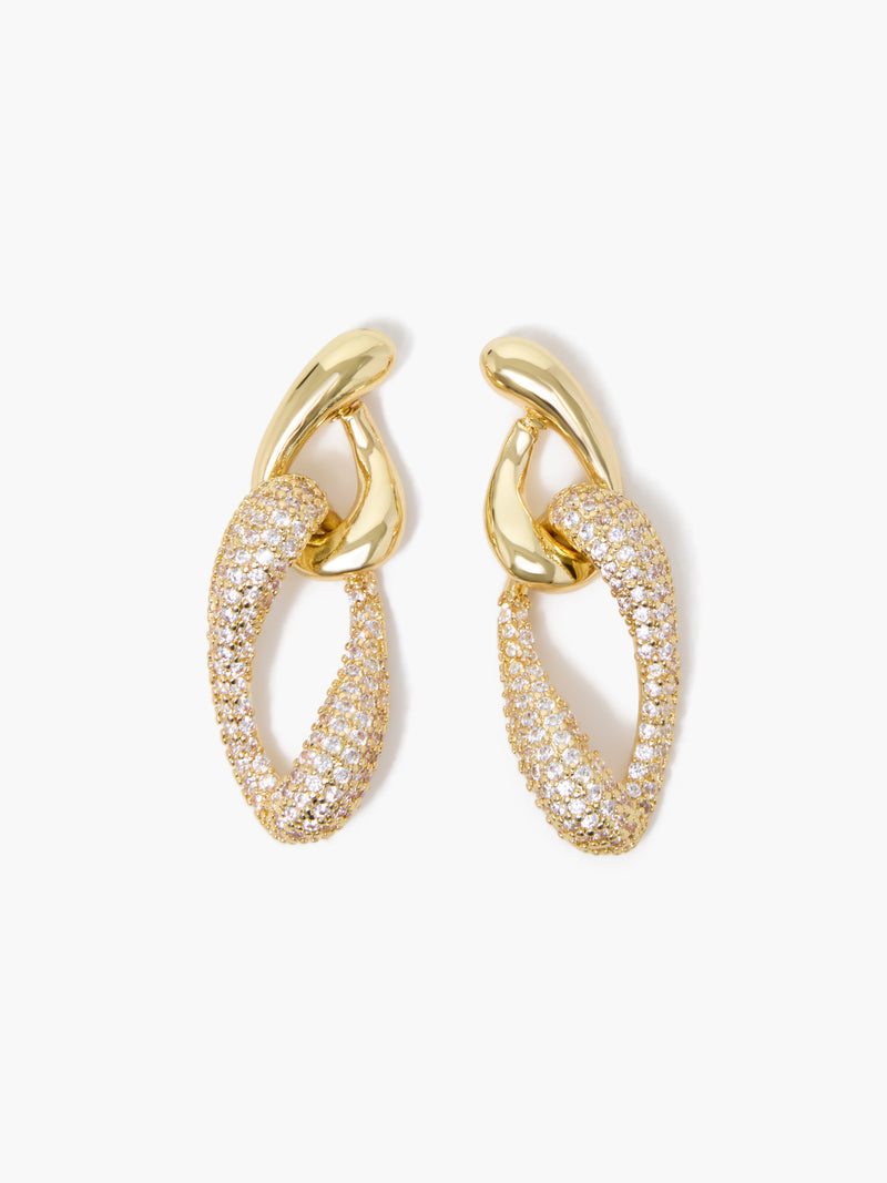 Diamante Twist Link Chain Earrings