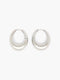 Sculptural Oval Hoop Earrings
