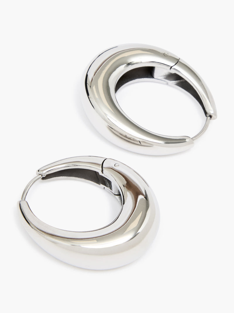 Sculptural Oval Hoop Earrings