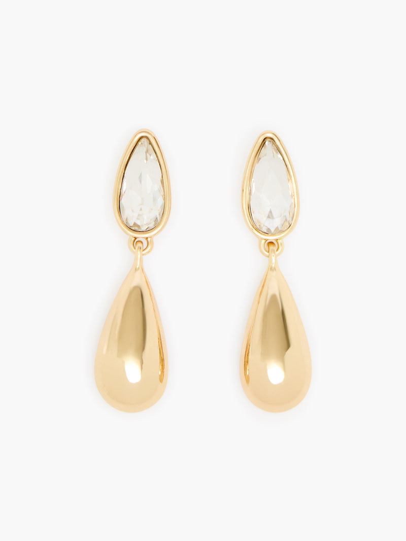 Crystal Double Teardrop Earrings