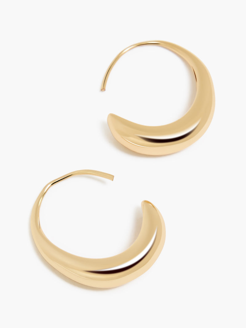 Sculptural Fluid Half Hoop Earrings