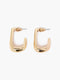 Elongated Teardrop Half Hoop Earrings