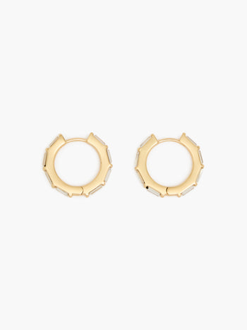 Crystal Huggie Hoop Earrings