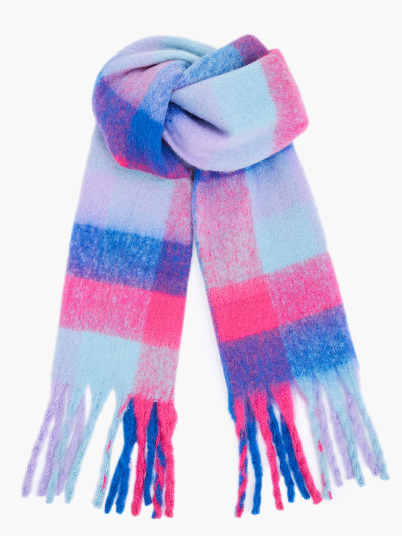 Fluffy Check Scarf