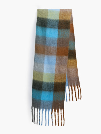 Fluffy Check Scarf