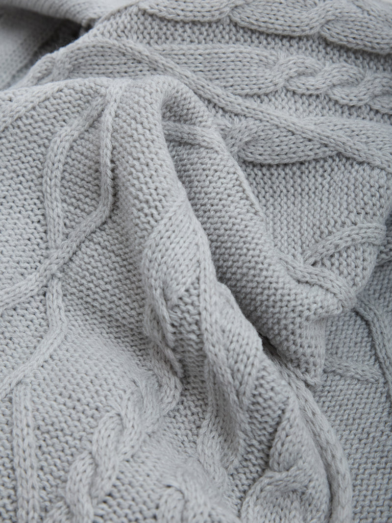 Cable Knit Scarf and Beanie Set