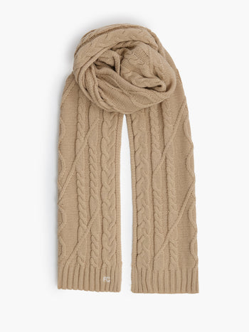 Cable Knit Scarf and Beanie Set