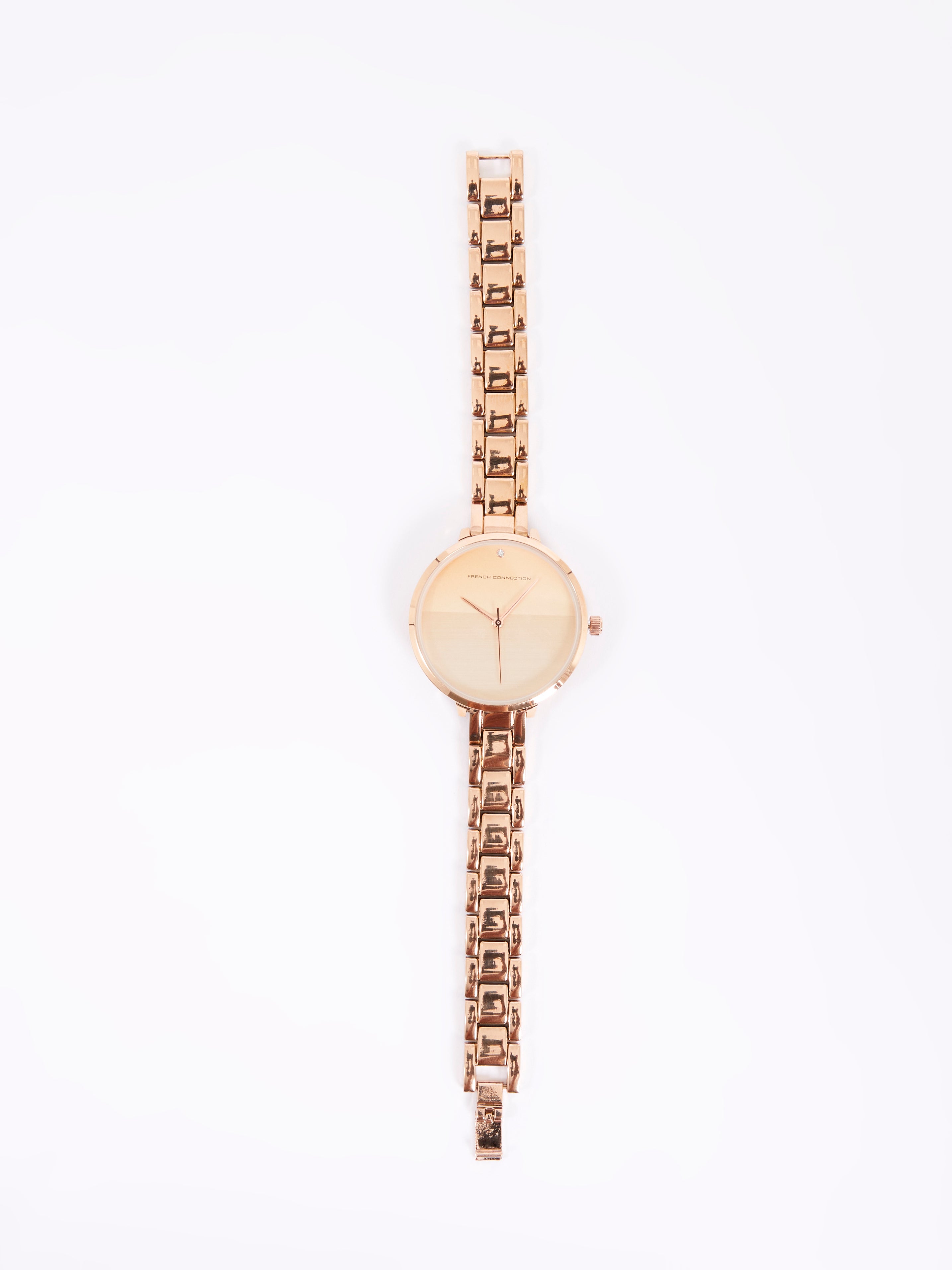 Rose Gold Tone Bracelet Watch with Rose Gold Dial