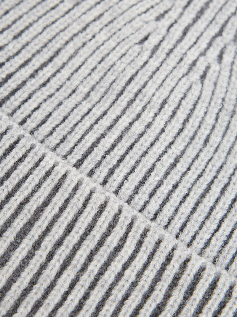 Two Tone Knit Beanie Hat