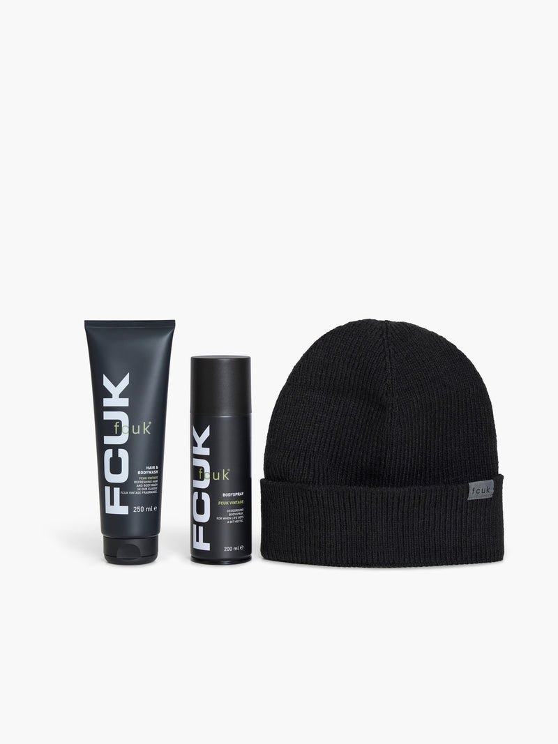 FCUK Wrap It Up Beanie Gift Set