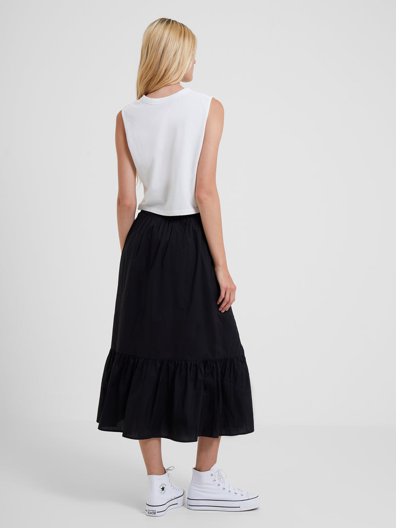 Rhodes Cotton Poplin Ruffle Maxi Skirt