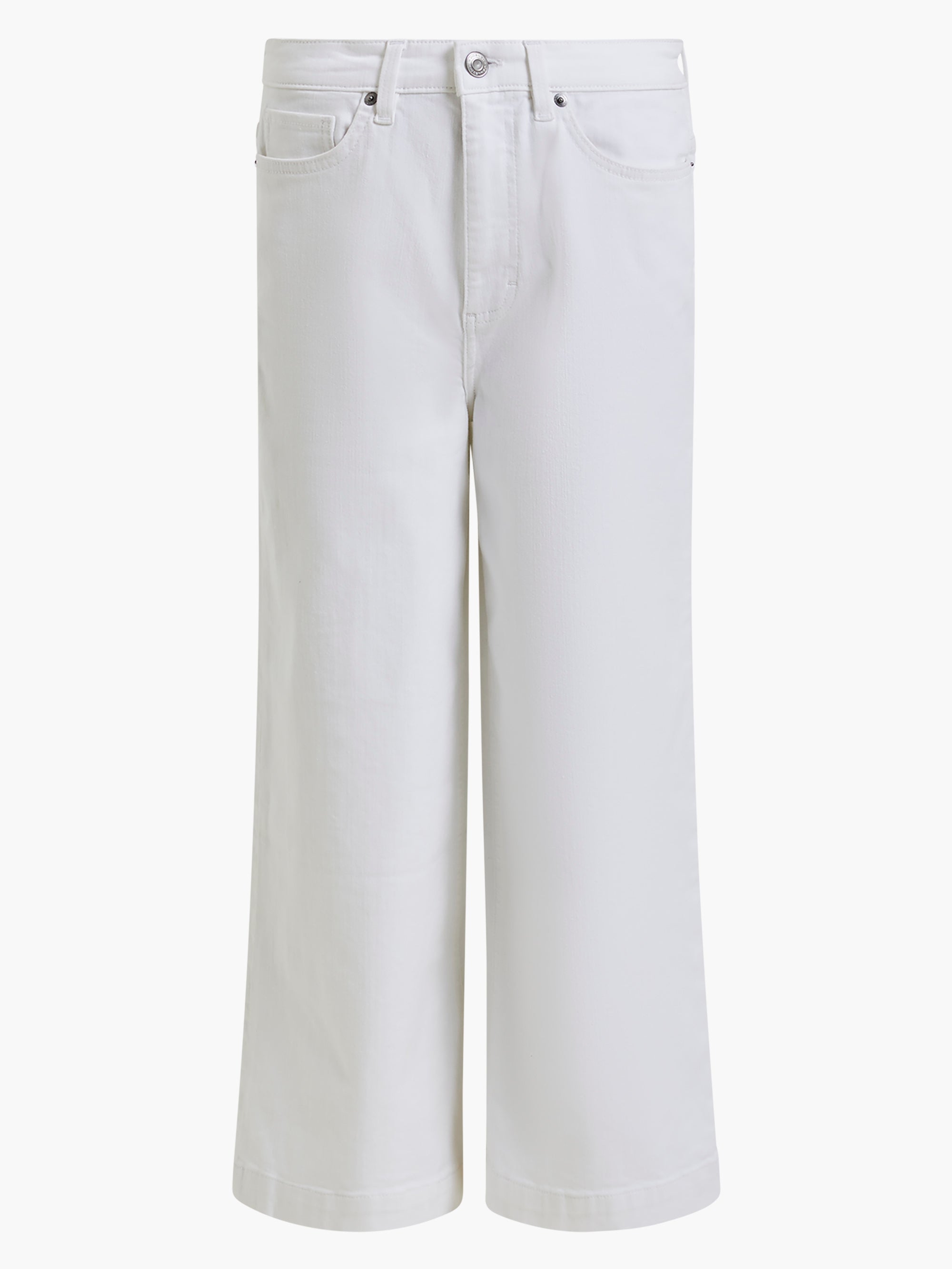 Denim Stretch White Culottes 24 Inch