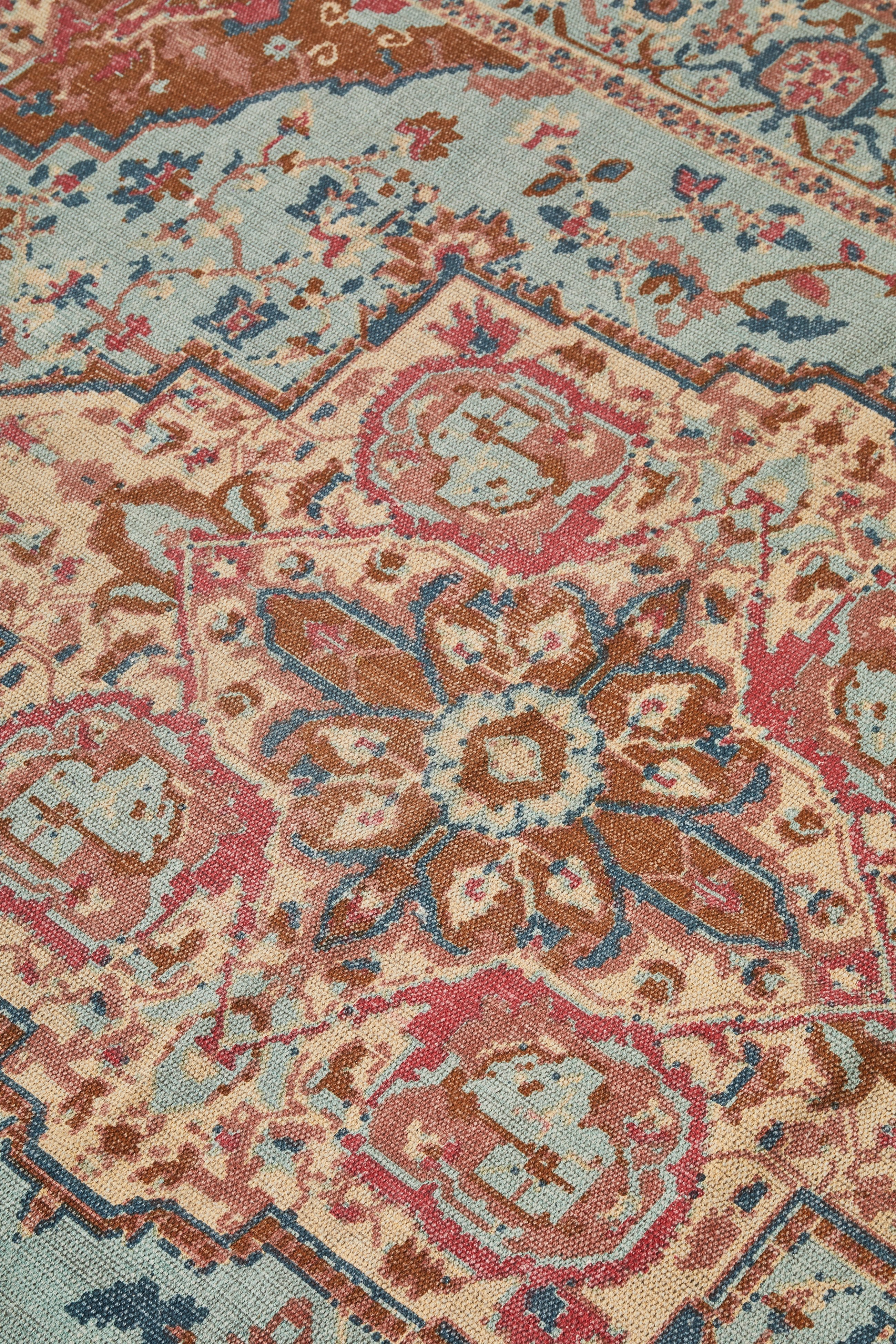 katrina woven printed rug red/grey