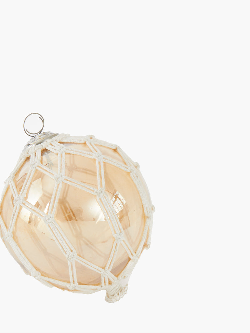 Roped Golden Orb Bauble Ornament