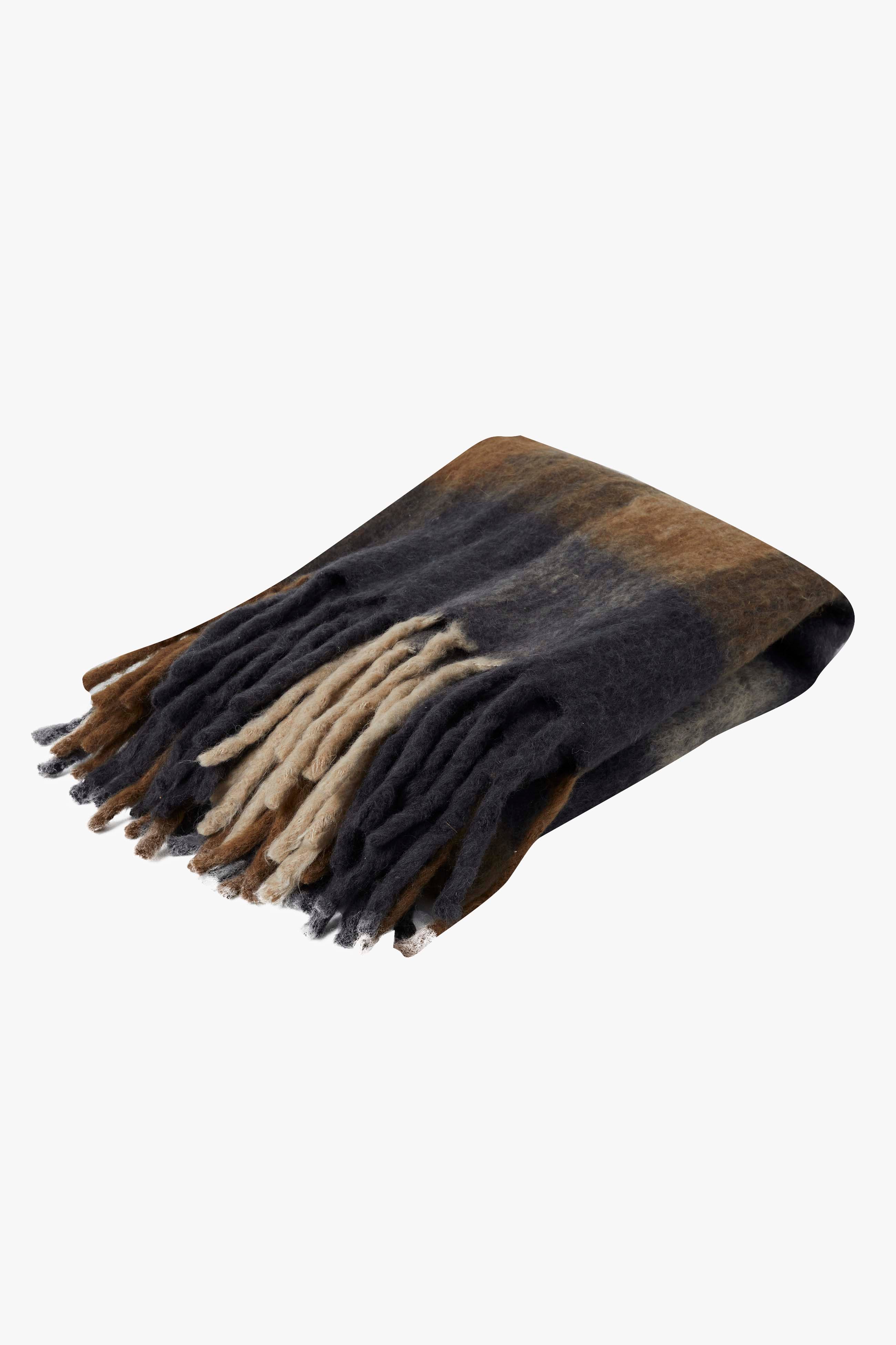checked cosy blanket throw brown check