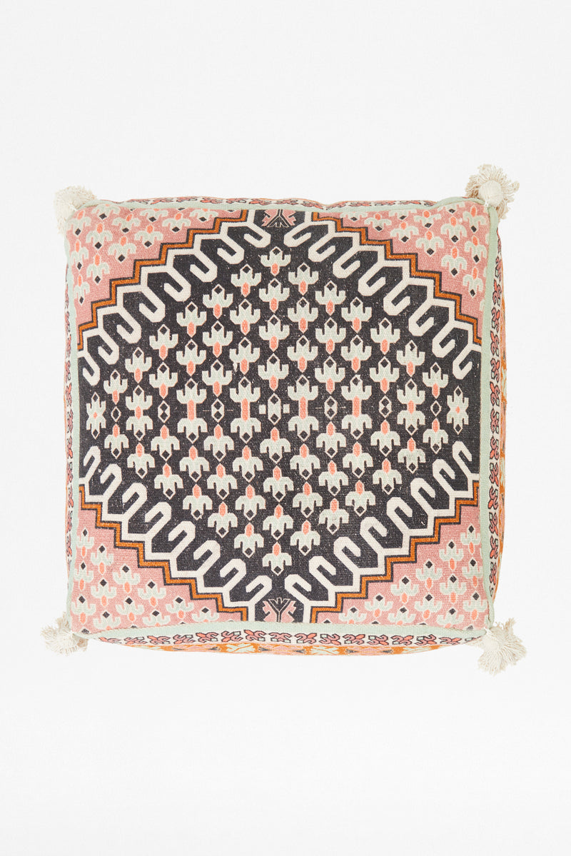 poppy field pouffe pink