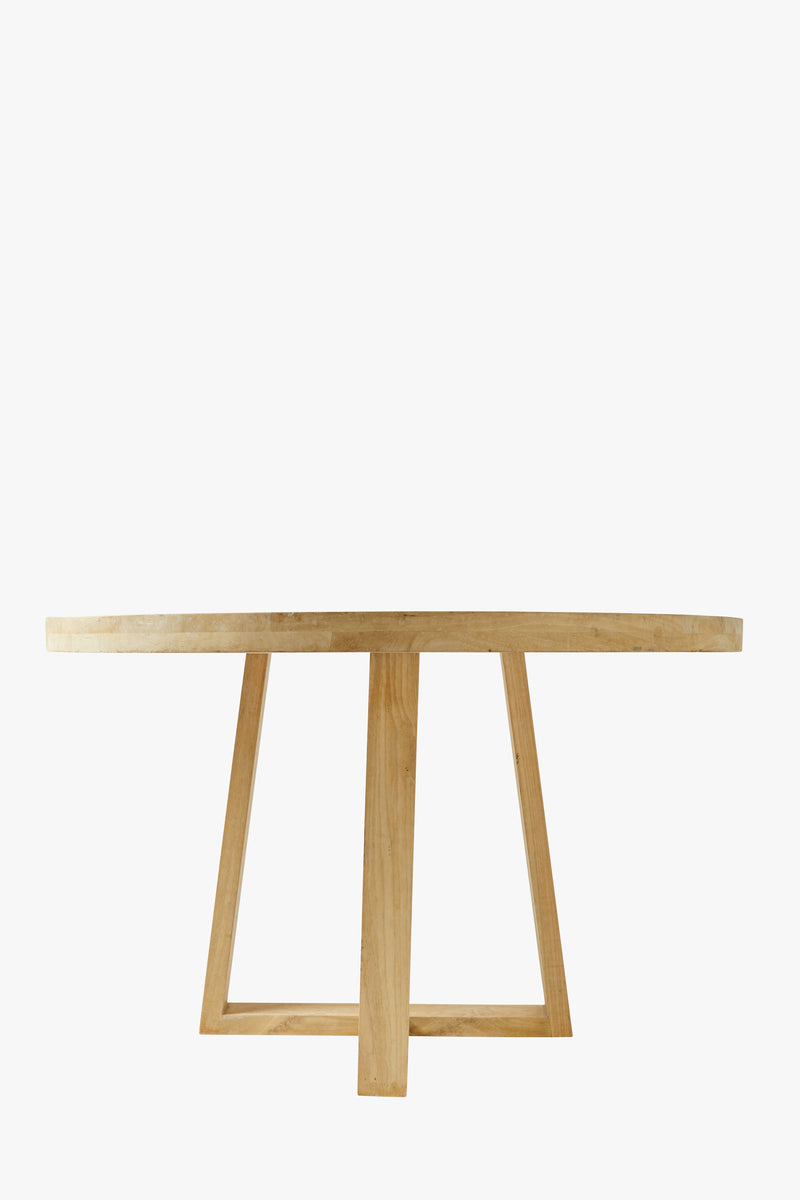 blonde round dining table natural
