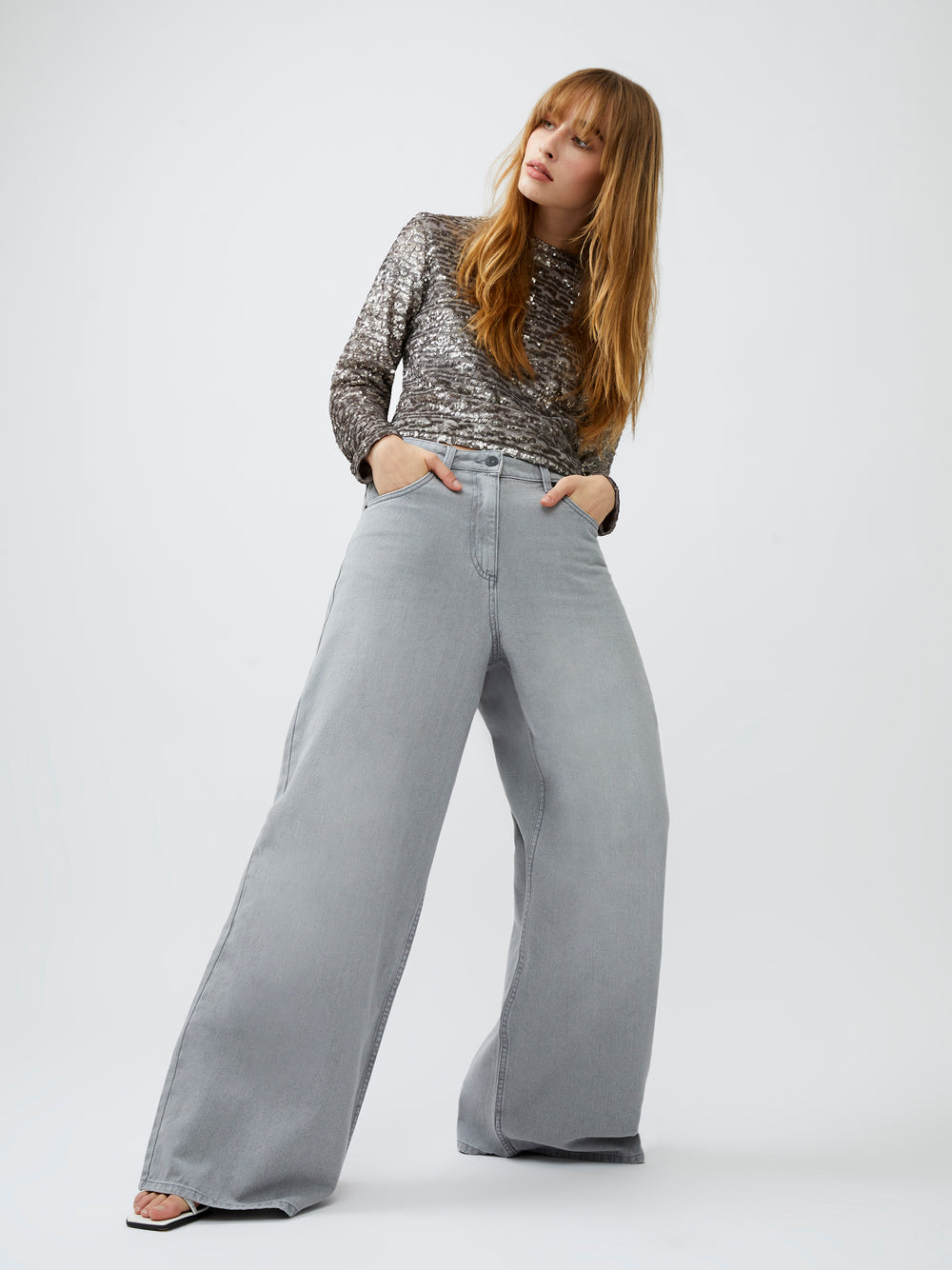 French connection hot sale wide leg jeans